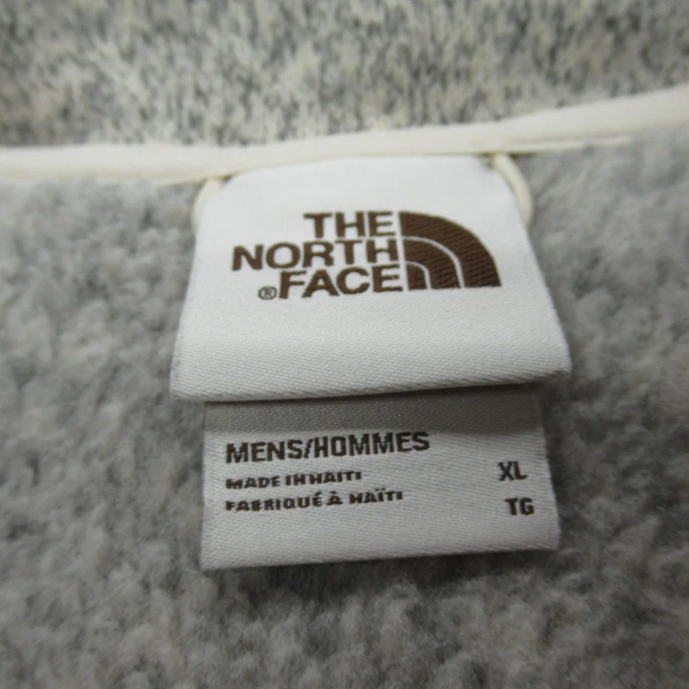 The North Face Jacket Men XL Cream Gray Soft Pullover Sweater 1/4Zip Long Sleeve